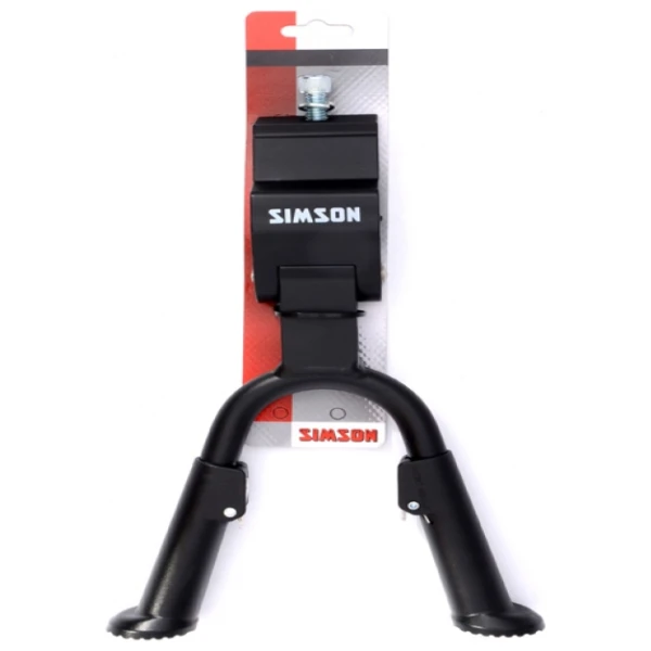 Simson standaard dubbelpoot verstelbaar 24-28" zwa Zwart