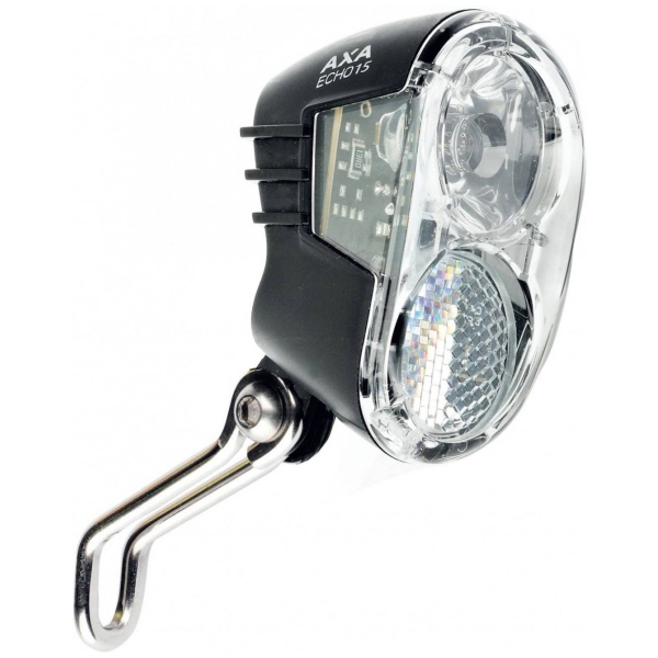 Axa led lamp voorlicht echo 15 lux on/off (naaf)dy Zwart