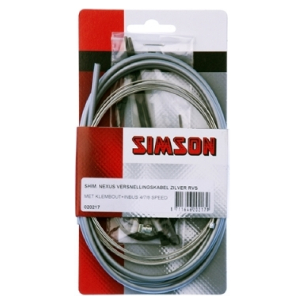Simson kabel versteller nexus rvs 4/7/8sp Zilver