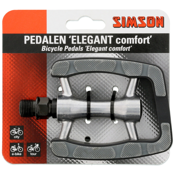 Simson pedaalset elegant comfort reflectoren (2) Zwart