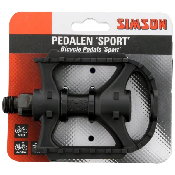 Simson pedaalset sport reflectoren (2) Zwart