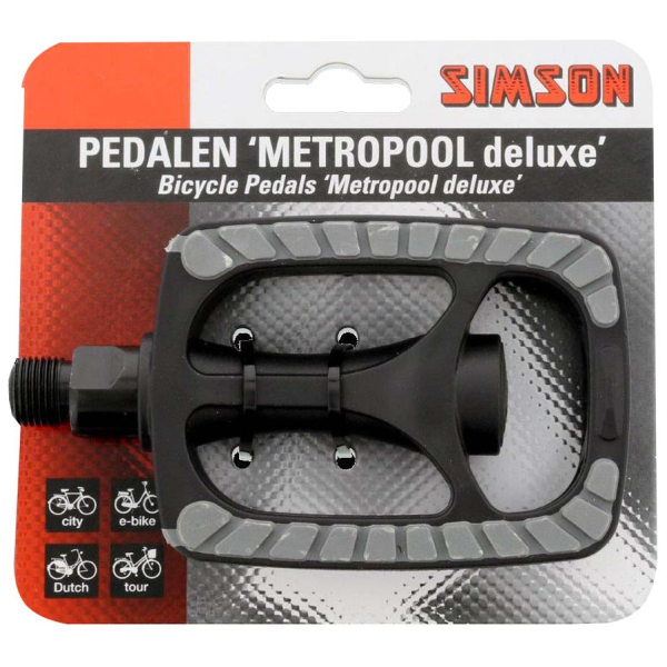 Simson pedaalset metropool deluxe reflectoren (2) Zwart