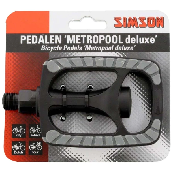 Simson pedaalset metropool deluxe reflectoren (2) Zwart