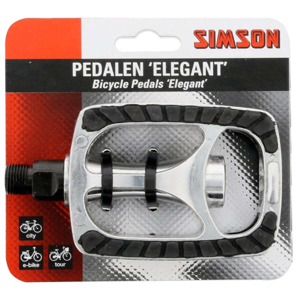 Simson pedaalset elegant reflectoren (2) Zilver|Zwart