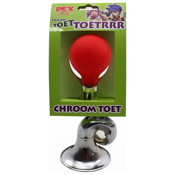 Pex kids toeter posthoorn staal chroom/rood Rood