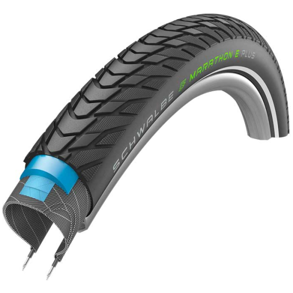 Schwalbe bub 28x 1 3/8 37-622 marathon e-plus Zwart