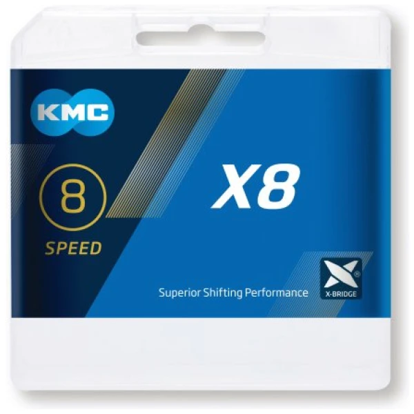 Kmc ketting 8-speed x8 114 links Zilver/Grijs
