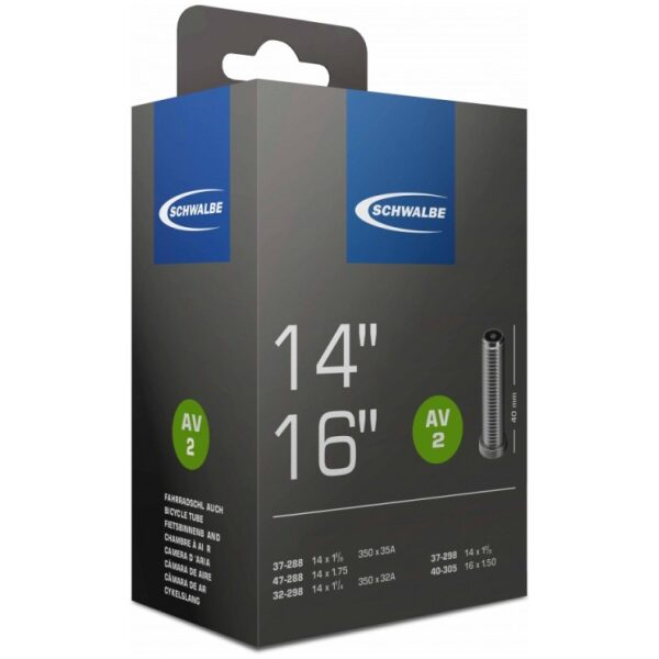 Schwalbe bnb AV2 14 x 1 1/4 - 16 x 1.50 av 40mm Zwart - Afbeelding 3