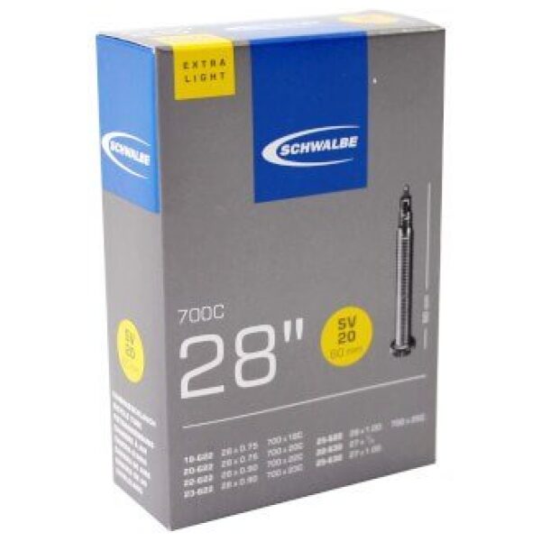 Schwalbe Bib 27/28x7/8-1.00 frans 60mm 18/25-622/6 Zwart - Afbeelding 3