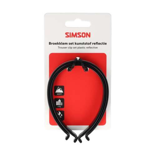 Simson broekklemmen kunststof met reflectie - Afbeelding 2