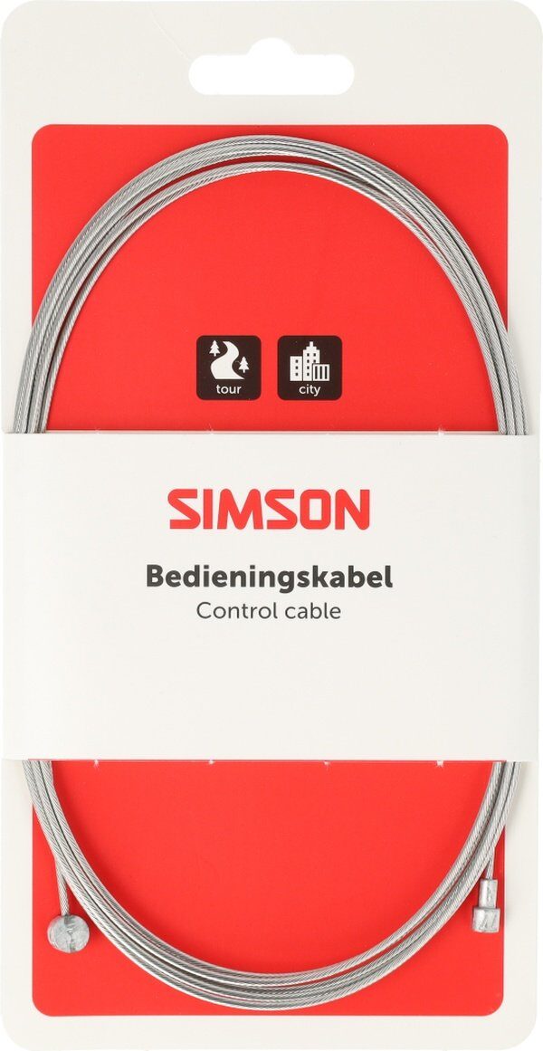 Simson rem binnenkabel rvs 2.35m 2 nippels ton/pee